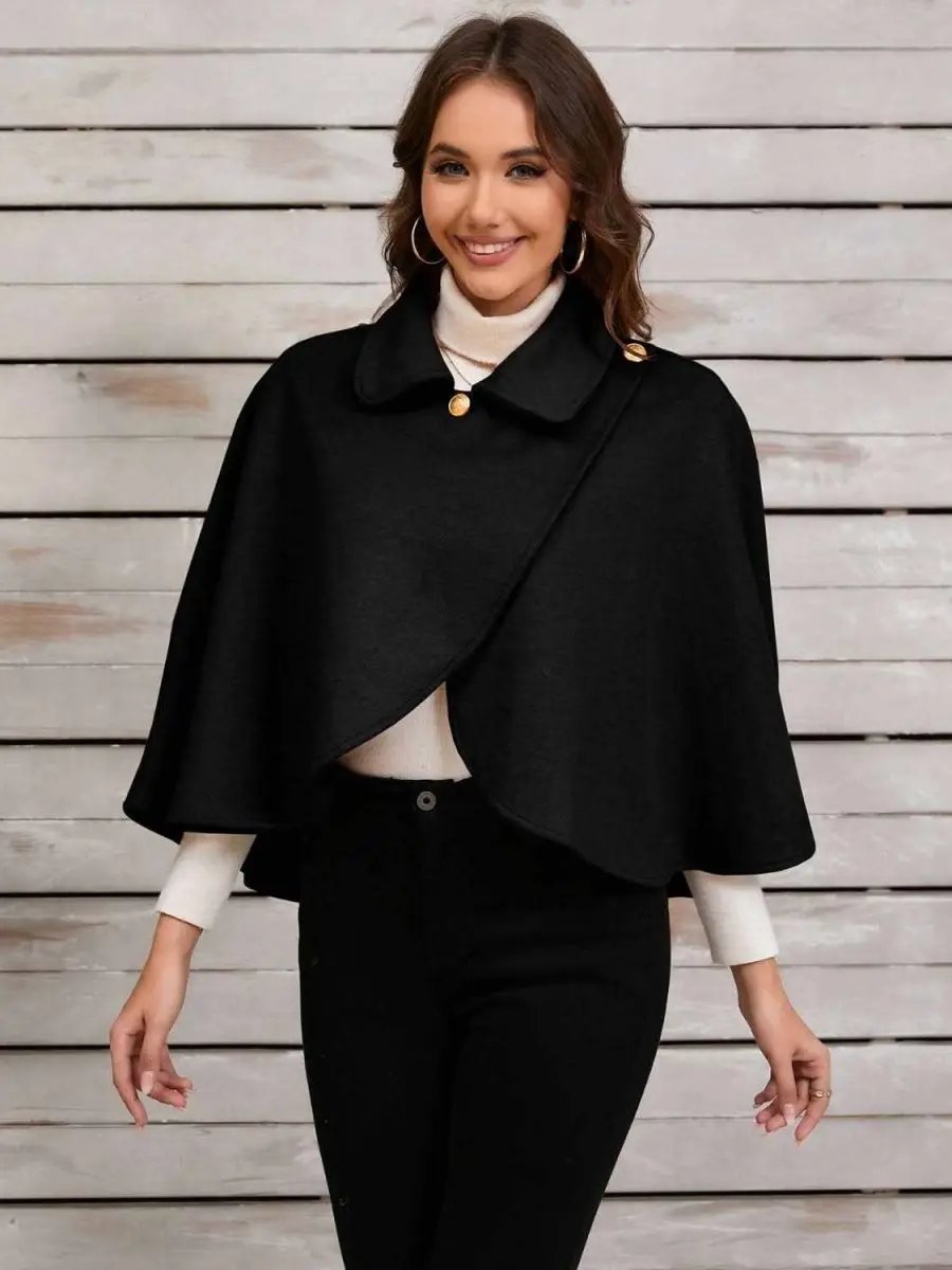 Collared Neck Cropped Cape - Love Salve